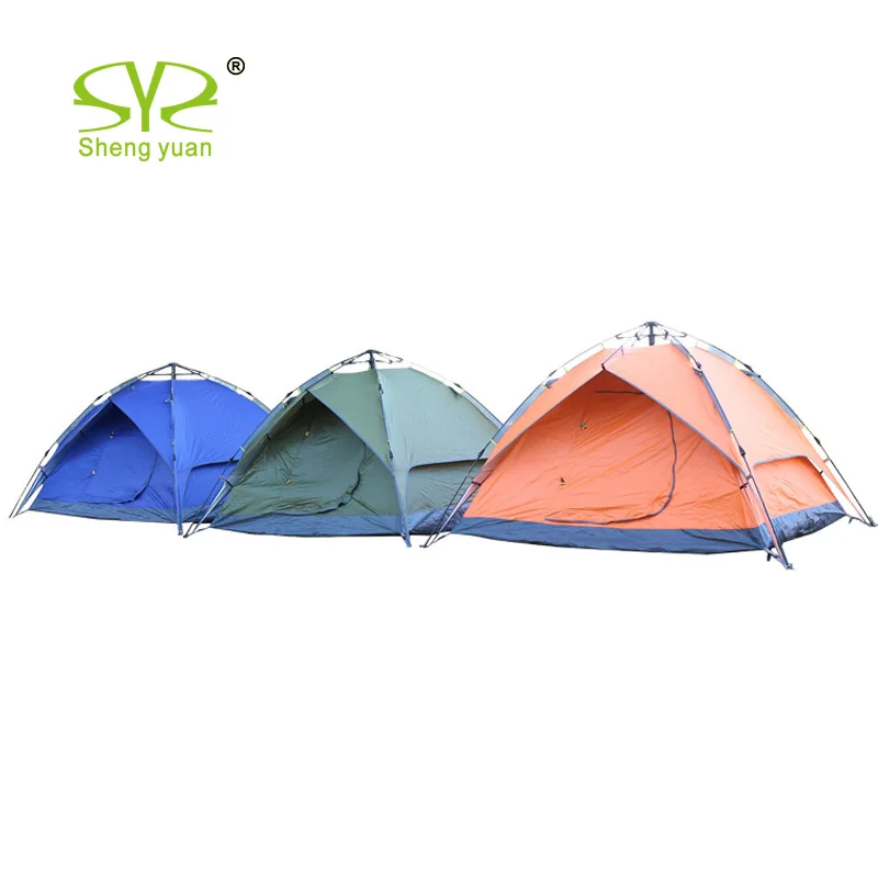 Hot Selling Outdoor Leisure 4 Man Double Layers Tunnel Inflatable Camping Tent