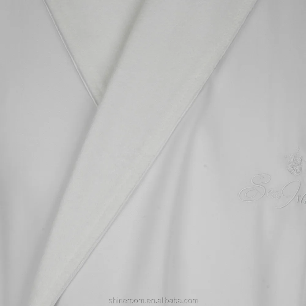 100% Micro Polyester Twill SPA Bathrobe With Terry Lining Hotel Bathrobe