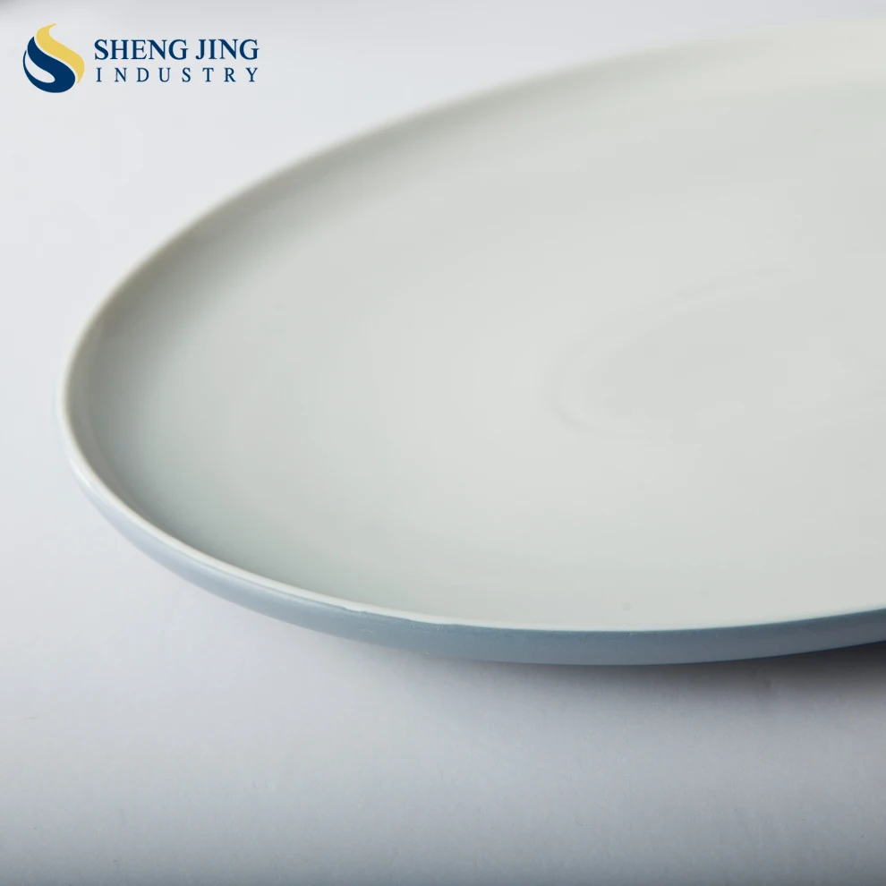 2018 кухонные принадлежности матовый серый 10 дюймов овальных обеденных тарелок фарфора