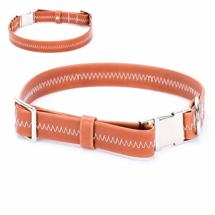 Genuine leather dog collar super soft Italian leather pet leash collar