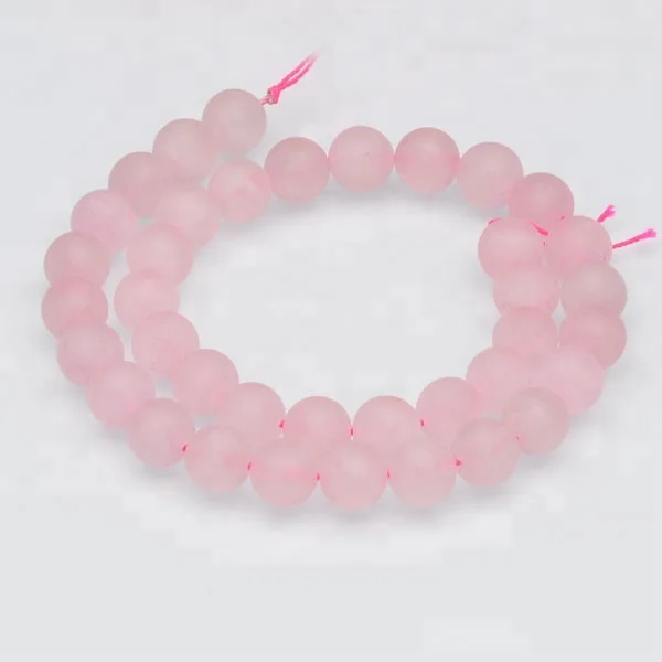 Rose Quartz Matte Round Gemstone Beads