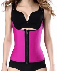 Женские резиновые талии тренер с двумя слой застежка-молния без со стальными косточками подгрудный корсет жилет для неопрен Body Shaper
