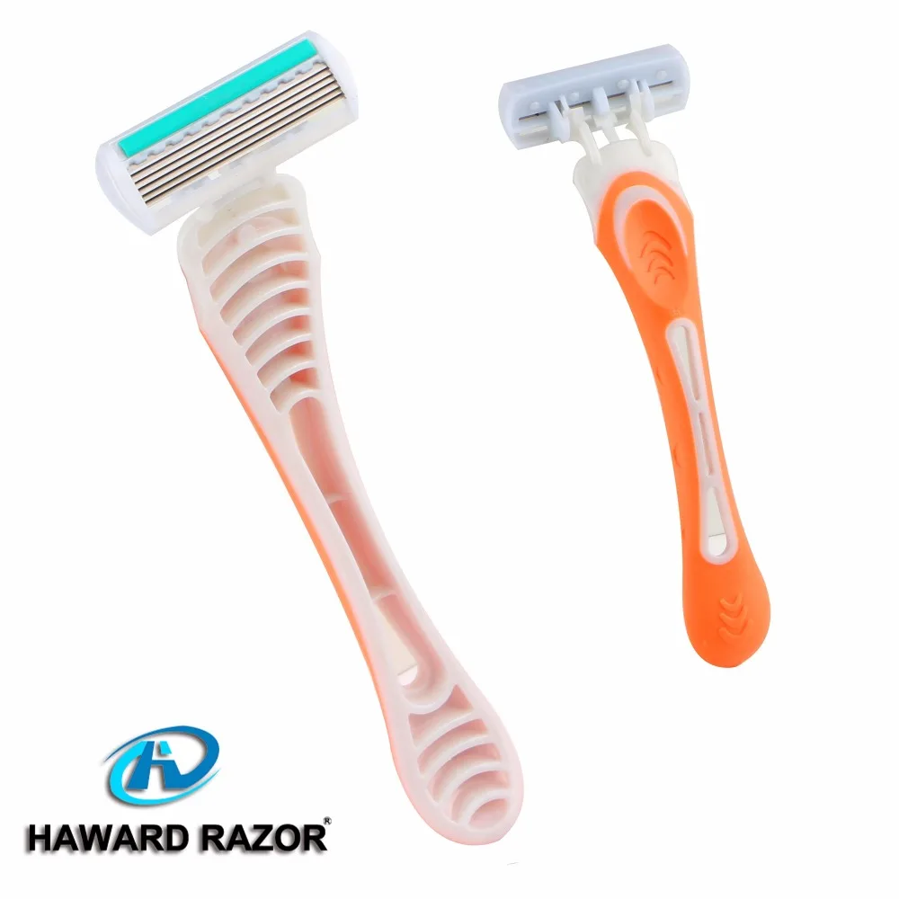 Disposable 6 blade shaving razor blades for women