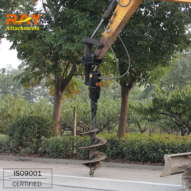Mini Excavator Attachment Hydraulic Earth Auger Drill Post Hole Digger For Poles