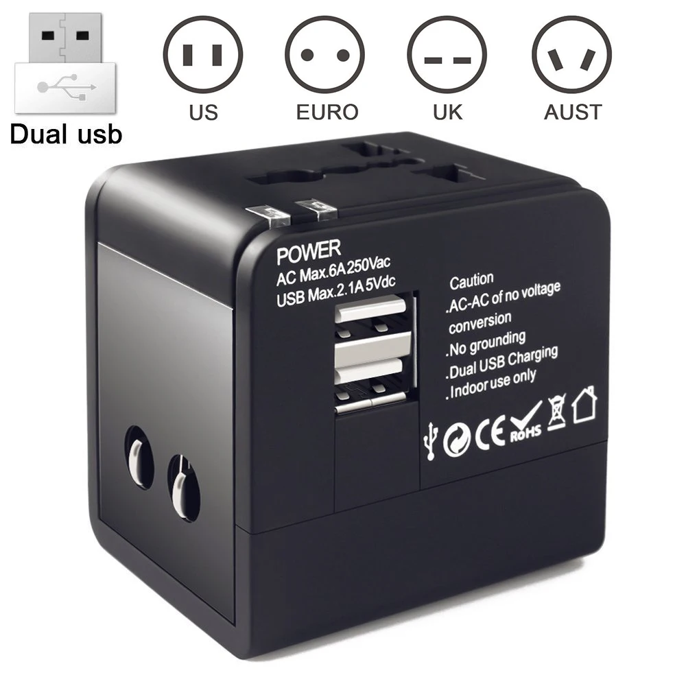 
All in one world travel ac dc 5v 2a power adapter charger for USA Australia Europe UK smart multi electric plug 
