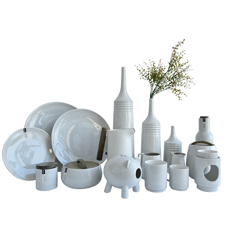 Kitchen tool popular product ceramic coffee tea canister with wooden lid