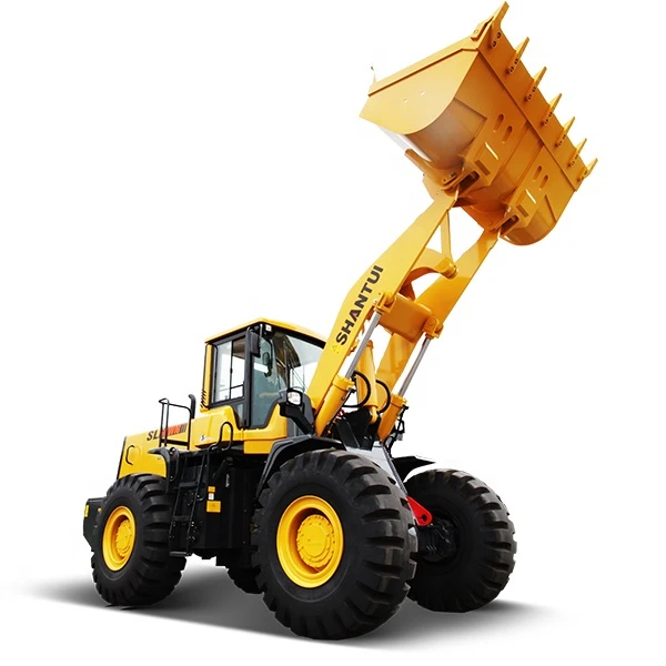 Shantui 6 Ton Articulated Loader Rock Bucket Four Wheel Loader SL60W