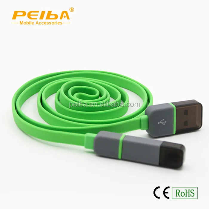 
PEIBA new design 2 in 1 usb data line, micro usb cable bulk buy from china, 2 in 1 usb cable micro usb data 