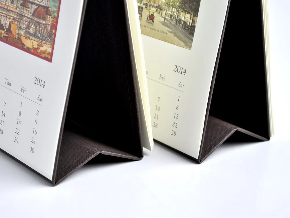 Custom Desk Calendar Printing Wholesale, Offset Printing OEM Design Spiral Binding Paper Calendar