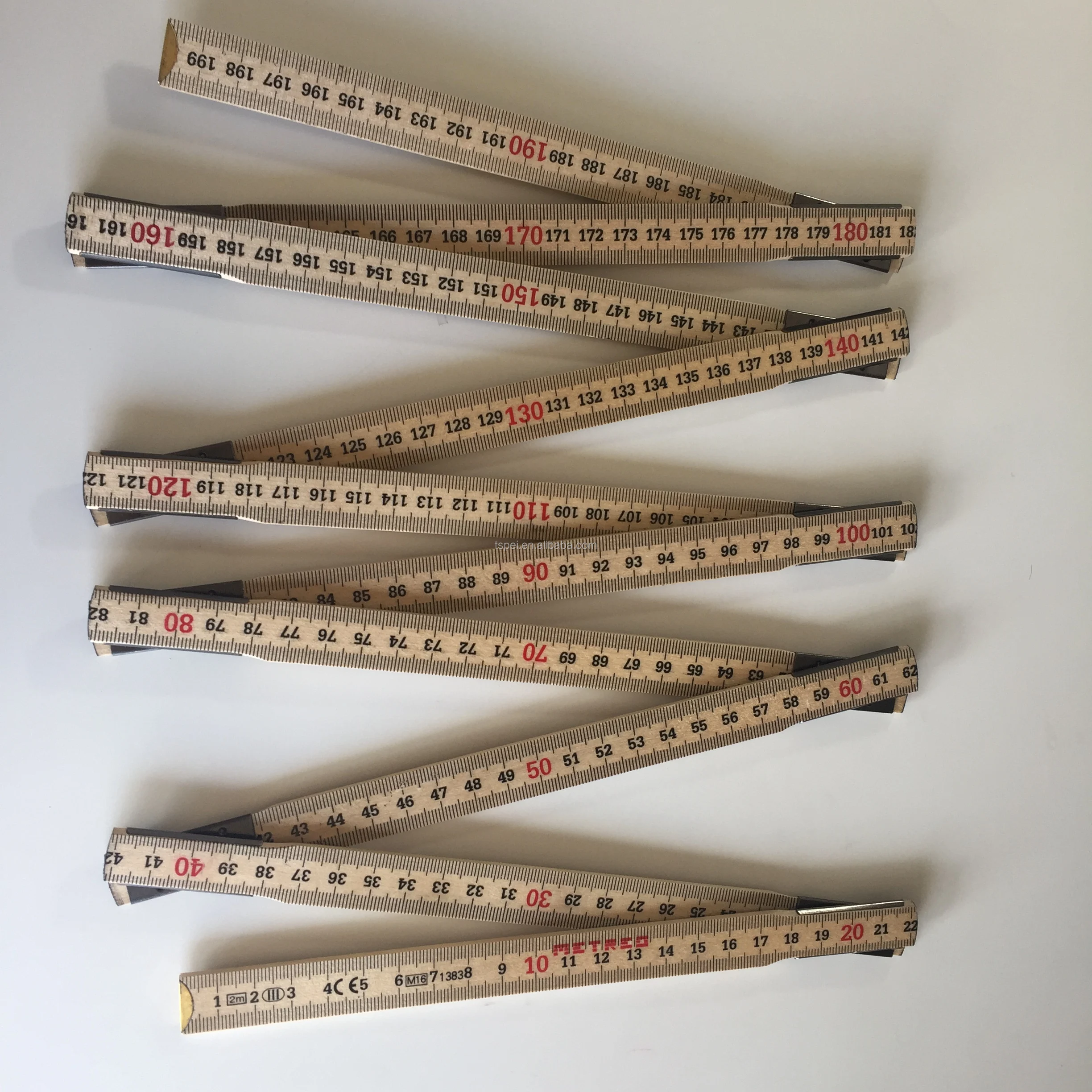 2M Inside Reading  Tools  Folding Wooden folding Ruler Measuring Meter Measure Tool wood engineer ruler  2m Metric/English Ruler