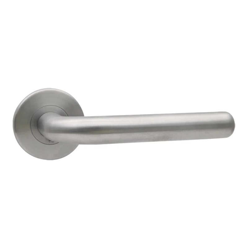Customized brushed steel round hollow tube plate door lock handle