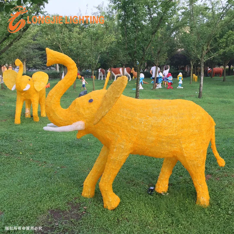 H:1.8m L:1.8m Big elephant sculpture decoration led acrylic light