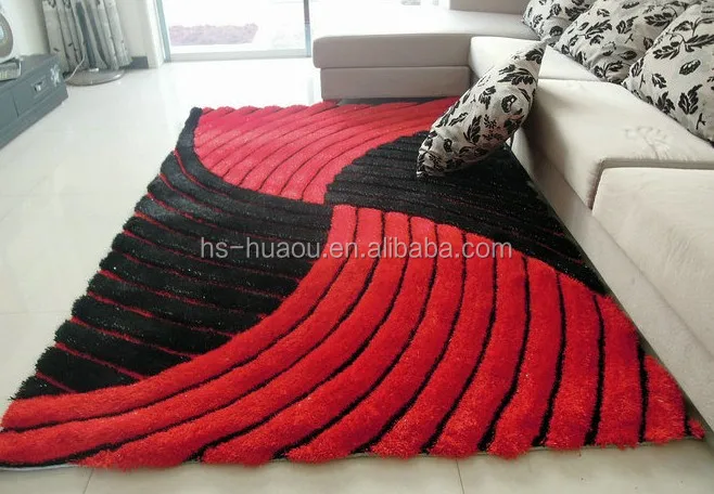 
chinese silk shaggy Polyester 3d Carpet 