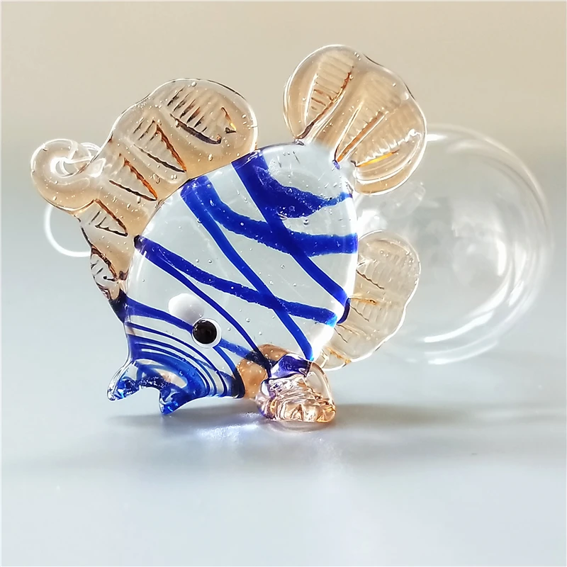 
Colorful handmade murano glass bubble fish as fish tank decoration 