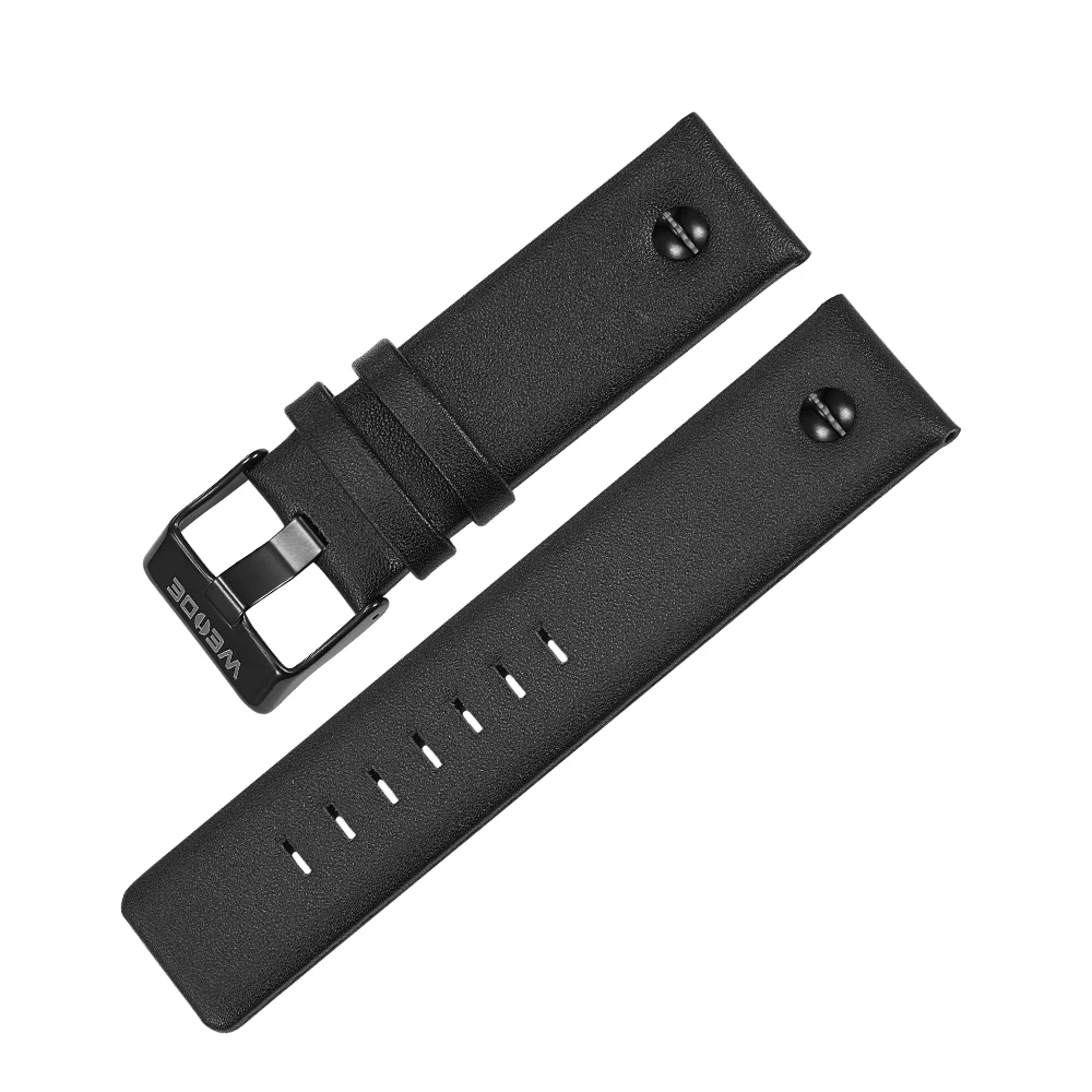
Brand WEIDE New Arrival Men Original Leather Watch Strap Stainless Steel Buckle 24mm Casual Leather Watchband 
