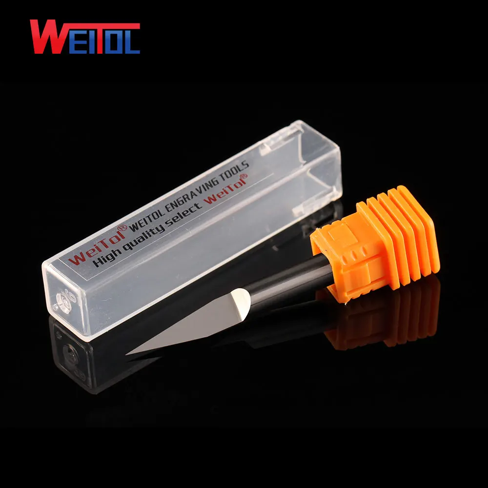 WeiTol cnc bits for metal carving tools for steel Flat bottom engraving bits 5A 6 mm Flat bottom engraving bits