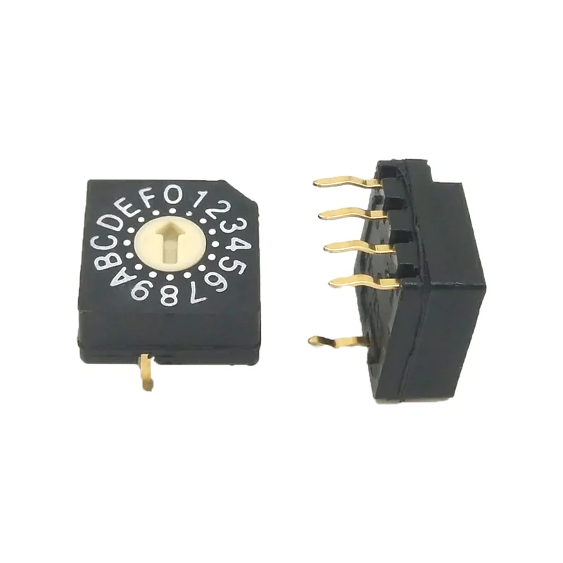 Thru hole Type Flat Rotor 16 Position 4+1 Pin Rotary Dip Switch