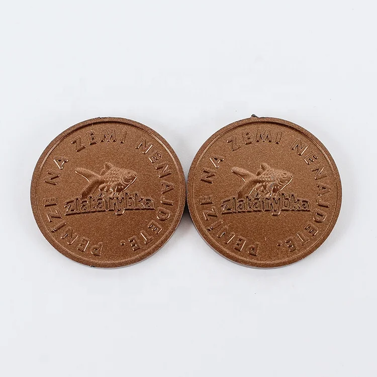 Недорогая серо-коричневая имитация антикварной пластиковой монеты/жетон на заказ