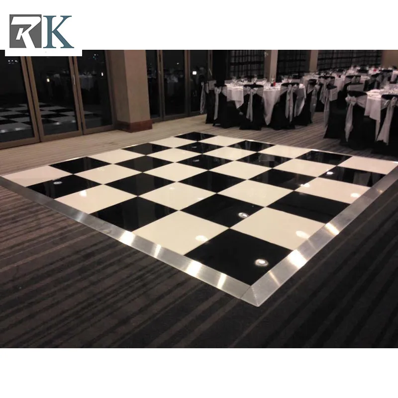 Танцпол Деревянный Танцпол напрокат черно-белый клетчатый танцпол свадьба