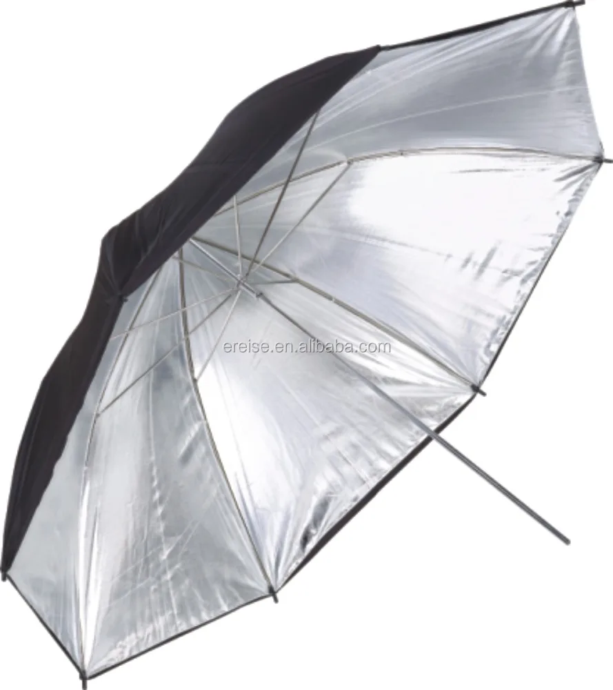 Ereise Photography studio light equipment reflect Black silver umbrella made of nulon material and aluminum shaft