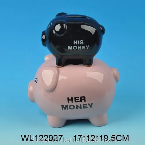 Cute ceramic piggy money bank for adult
