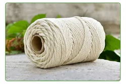 Wholesale cheap DIY craft 6mm natural twisted macrame cotton rope 6mm