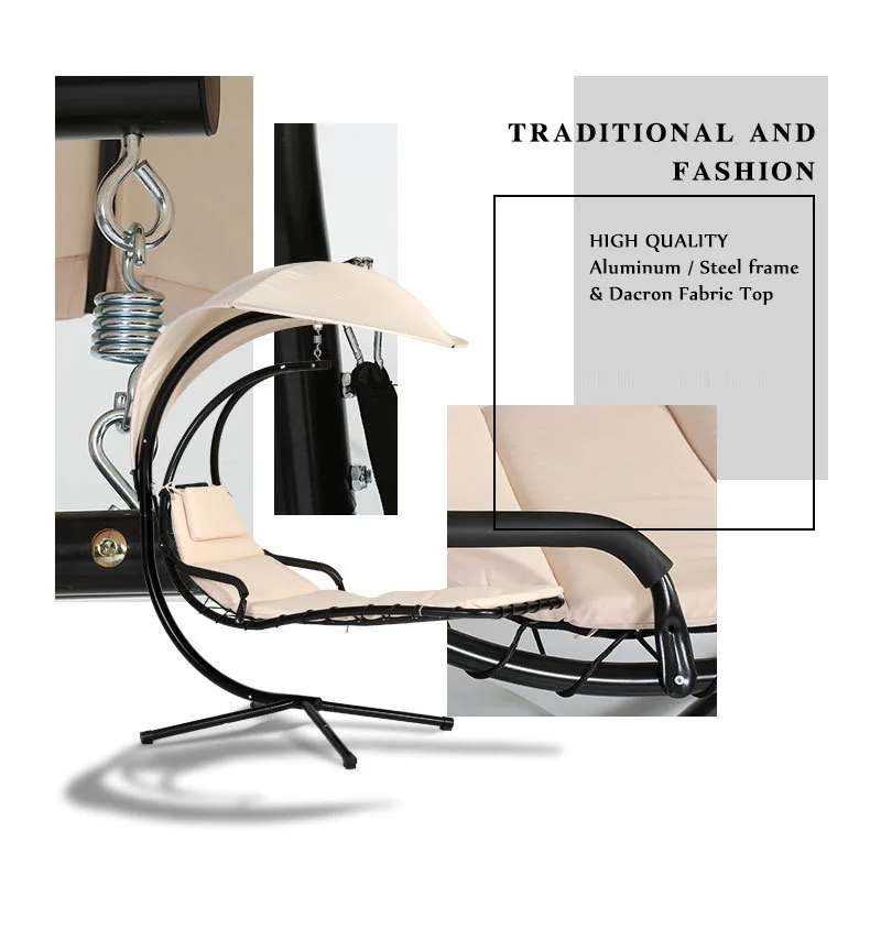 outdoor tent top metal frame helicopter swing chair with x shape base