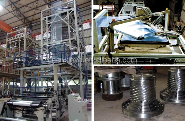 three five layer co extruding POF heat shrink film extrusion blowing machine