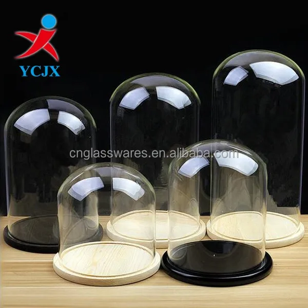 Supply Wholesale Hand Made Home Decoration Glass Cloche Best Gifts Flower Display Clear Glass Dome with Base