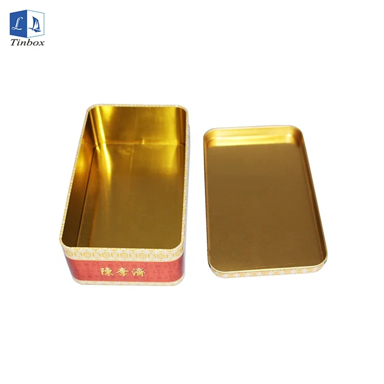 
Rectangular Pill Packaging Tin Box Storage 