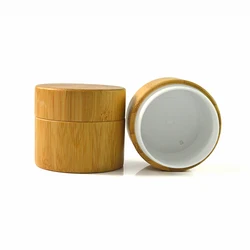 Natural Bamboo Cosmetic bright developing cream Snail White Facial Containers 5g 15g 30g 50g 100g 150g cosmetic glass cream jar
