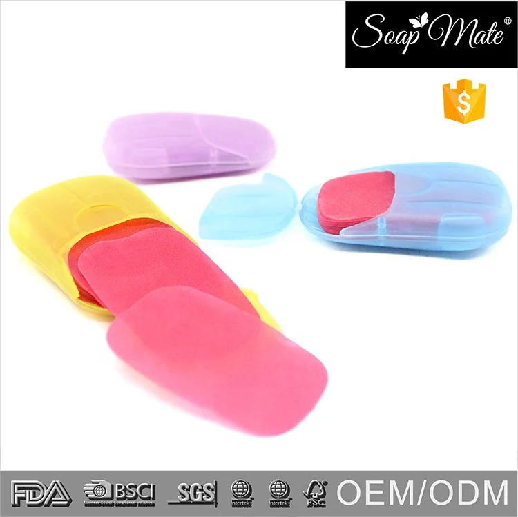 OEM/ODM натуральные органические дорожные портативные диспенсерные мини-листы ароматизированного бумажного мыла для рук