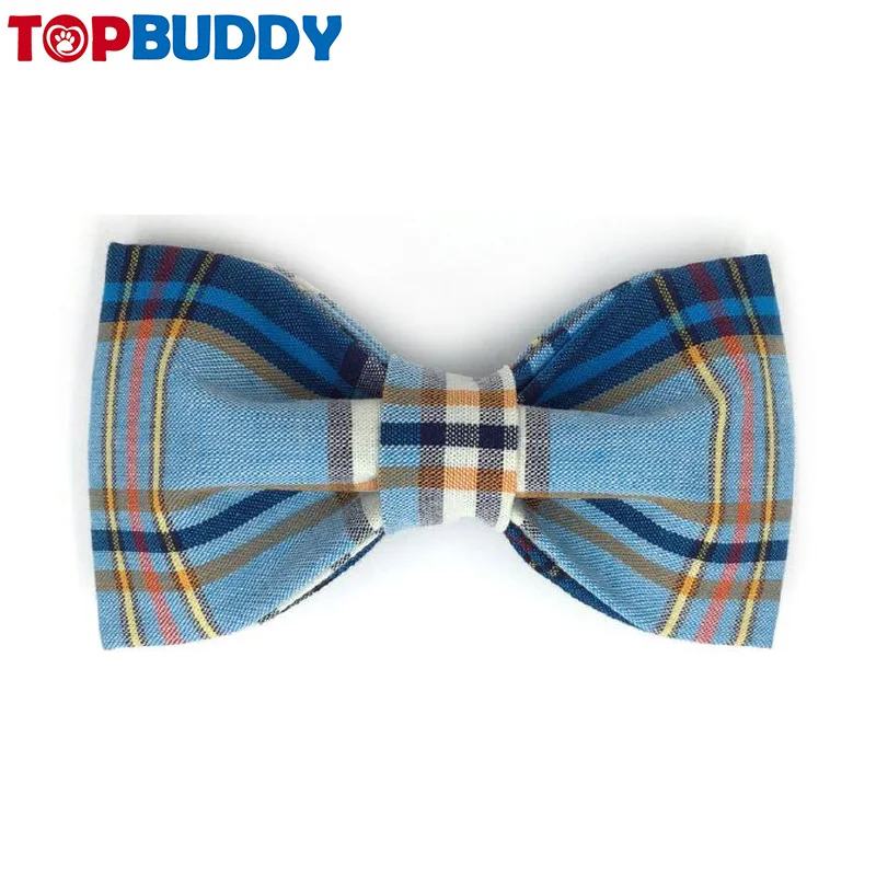 Fashion accessories bow-tie custom wholesale adjustable pet bowtie classic scottish tartan pattern dog bow tie