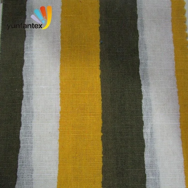 
2019 China suppliers stone washed wholesale stripe linen fabric100% linen fabric 