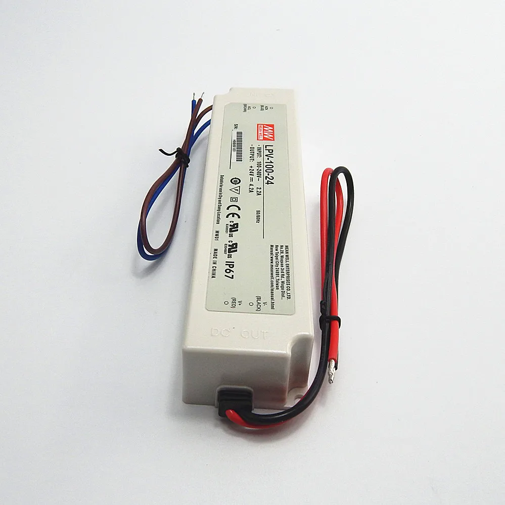 Original Meanwell LPV-100-24 4.2A 100W Waterproof LED Driver 24V Power Supply 100W For LED Strips