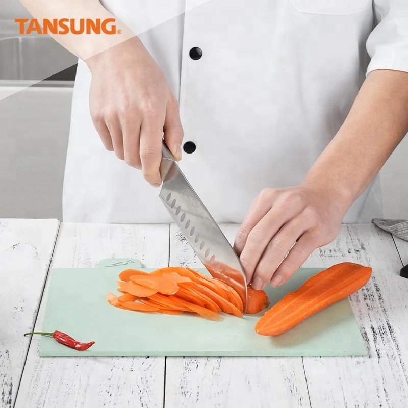 Custom Eco 4 Pcs Multi Function Kitchen Plastic Wheat Straw Meat Vegetable Chopping Cutting Board Set with Stand