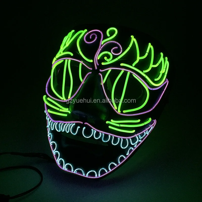 Luminous Shuffle Dance Favors Led Tube Rope Mask Festival Nighttime Party Holiday Lights Concert Live EL Wire Rave Costume Mask