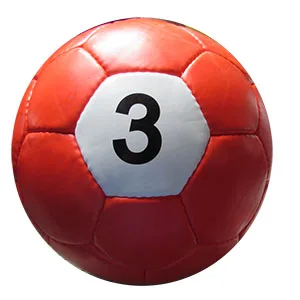 Billiards design hand sewn PU futsal soccer ball size 4