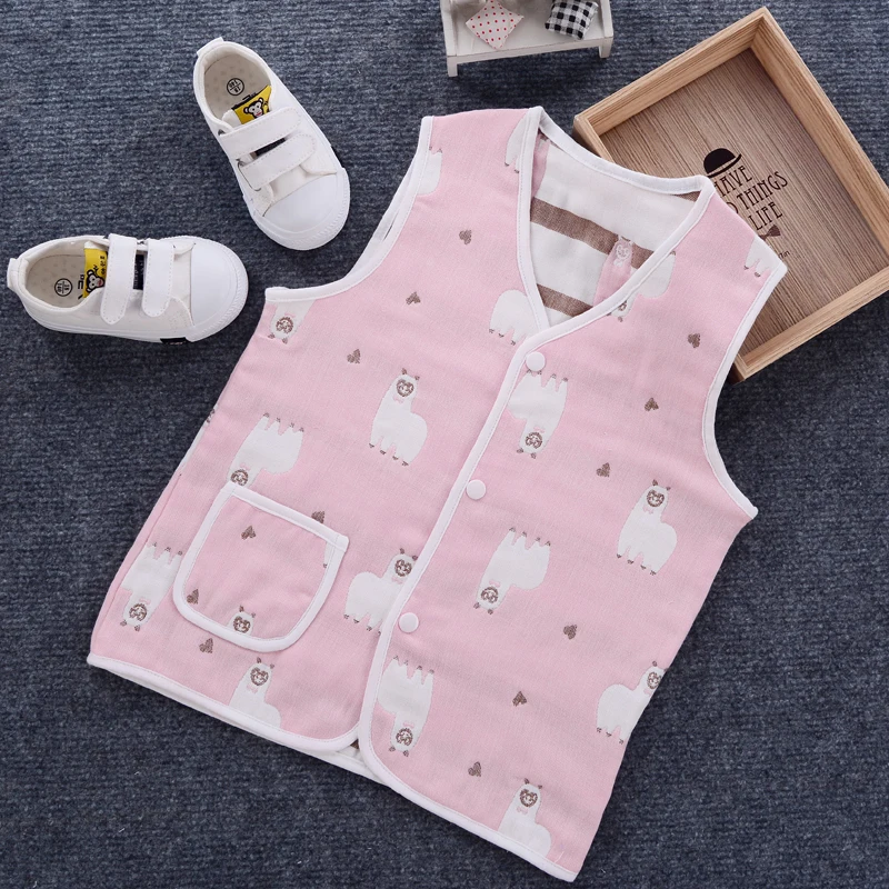
Spring and autumn thin baby cotton gauze vest 