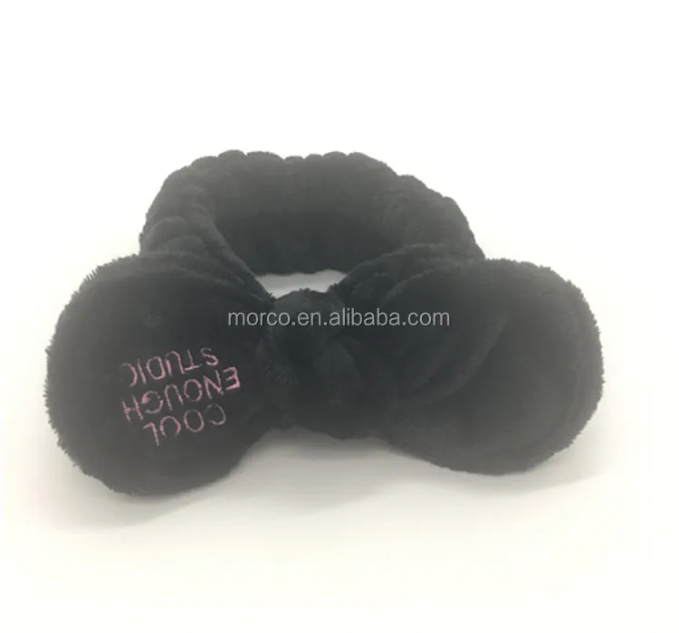 latest designs korean custom logo brand hair band embroidered wire headbands