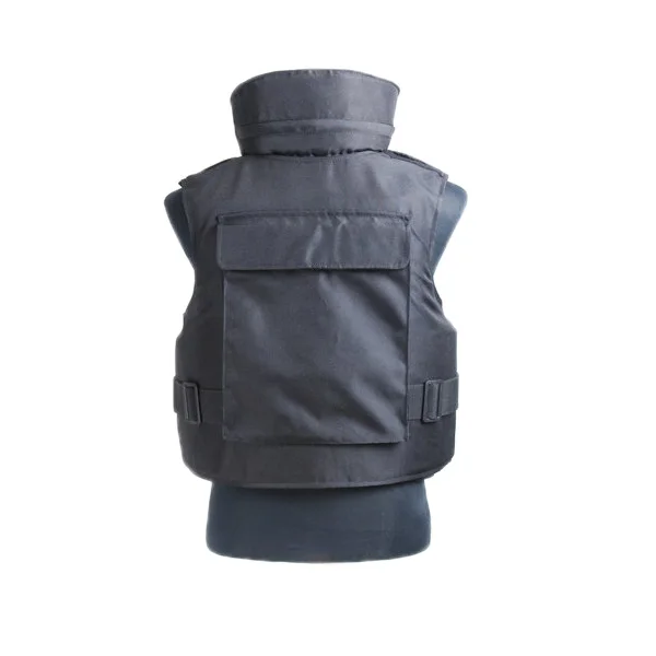 Muti-pocket aramid vest with removable neck protection