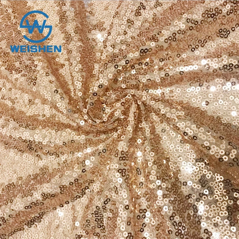 Sublimation Wholesale Custom-made Mermaid Embroidery 3mm Gold Sequin Fabric