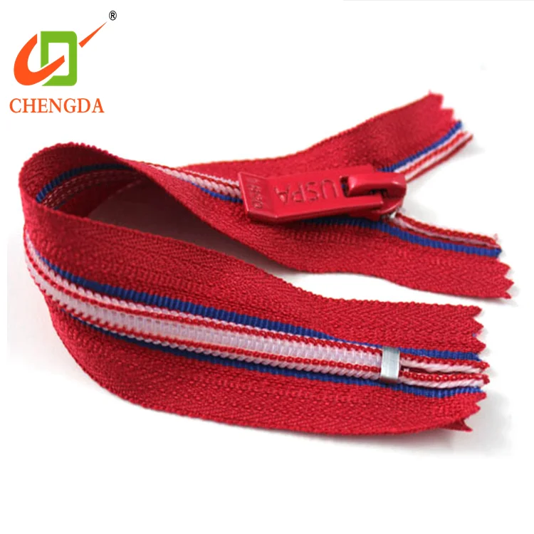 CHENGDA Wholesale Special Close End Auto Lock  Silver Teeth Nylon Tape Zip Zipper