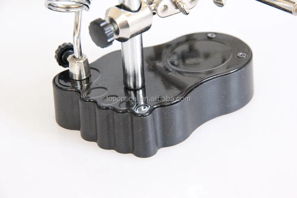 Desktop Third Hand Helping Magnifier With LED Light Working Magnifying Glass