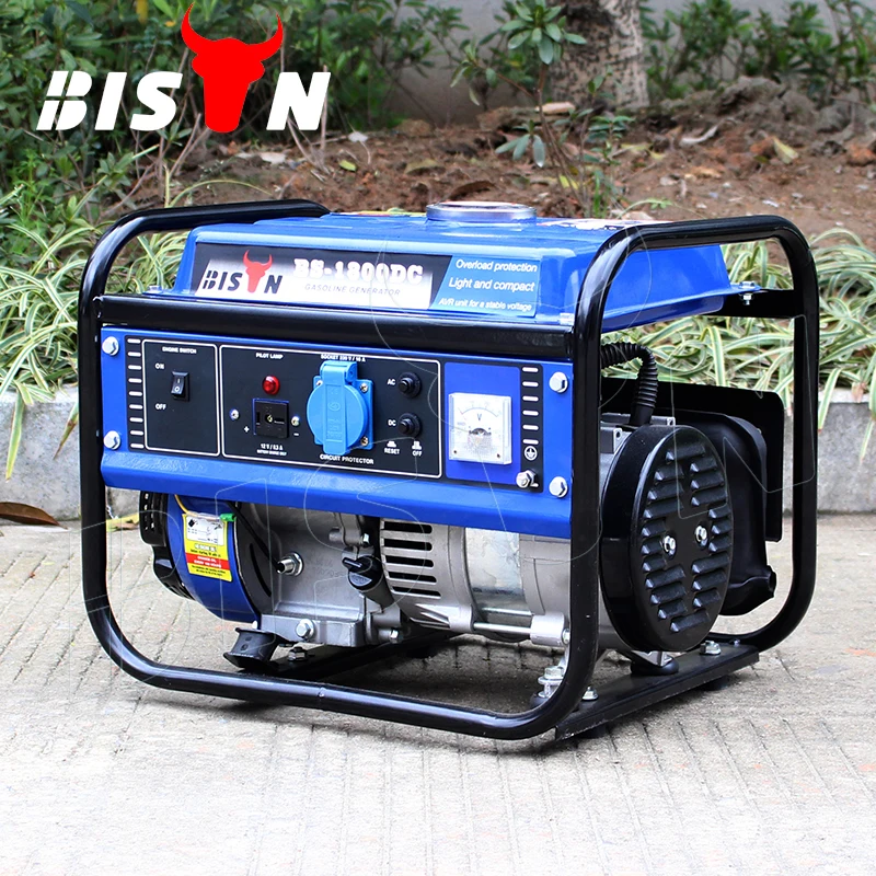 BISON(CHINA) BS1800A Small 1000w 1kw Copper Wire Air-cooled Portable 1kv Gasoline Generator