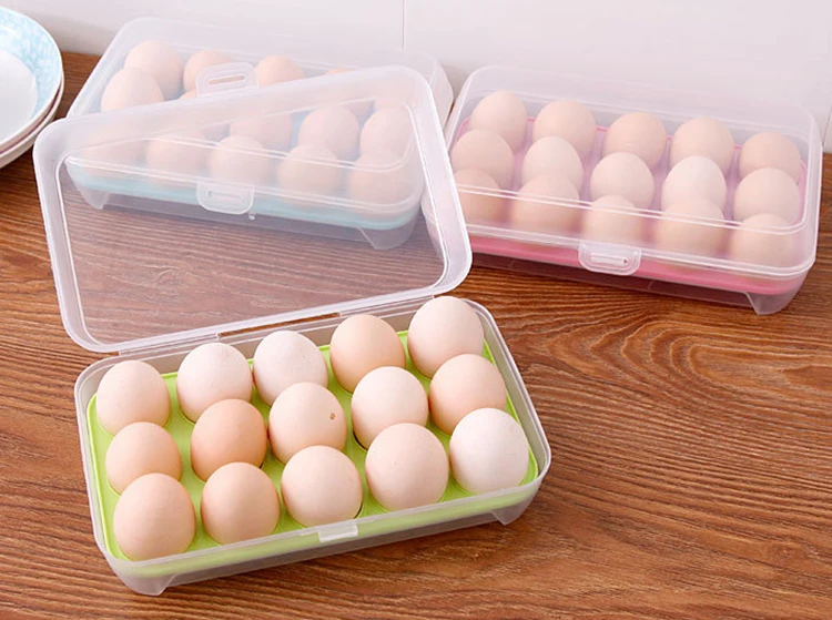 
15 grid egg storage container storage box refrigerator portable egg grid egg tray 