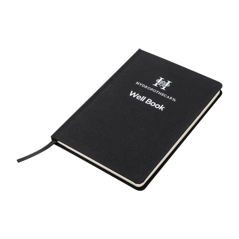 hot stamping A5 size cloth/fabric/ linen notebook printing with ribbon