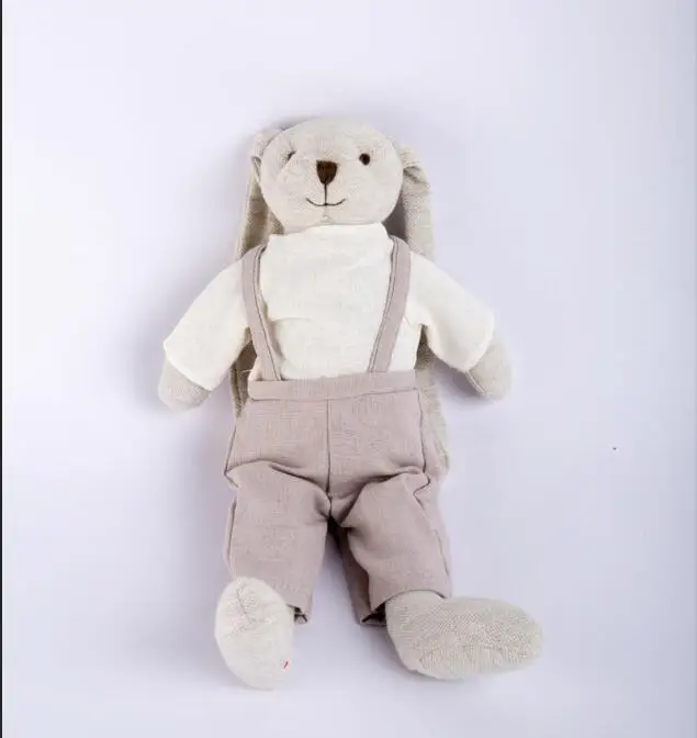 flax cloth skirt plush bunny rabbit toy Long ear Rabbit baby girl doll cuddly toy