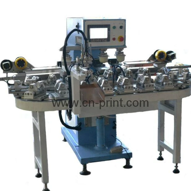 automatic 4 colors  pad printing machine  with closed  ink  for  bottles and printing  4 colours at one time