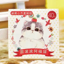 Forest New 40Pcs pack Cute Chunky Cat Diary Label Sticker Pack Decorative Mobile Stickers Scrapbooking DIY